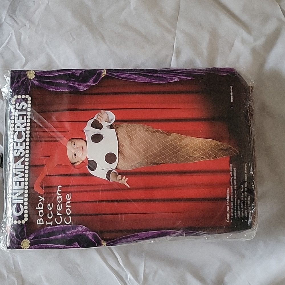 NEW🎃 Baby Ice Cream Cone🍦🎃 Infant Halloween Bunting Costume 0-6 Months